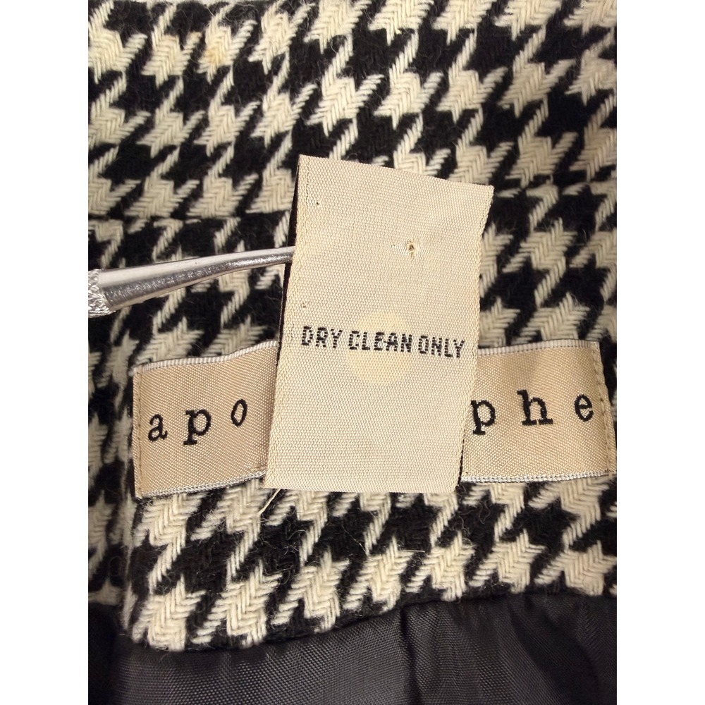 Apostrophe Houndstooth Blazer 8 Black White Wool Blend Single Button Jacket - Picture 6 of 7